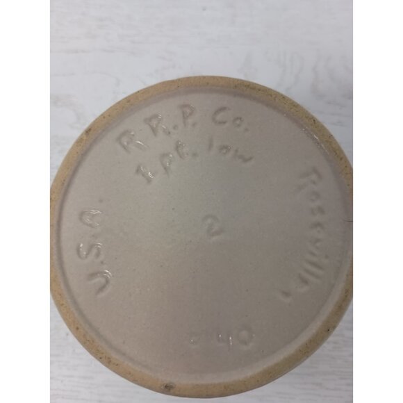 VTG Robinson Ronsbottom RRP Pottery Cow Crock Roseville Ohio 2 QT Jar Country - Picture 9 of 11